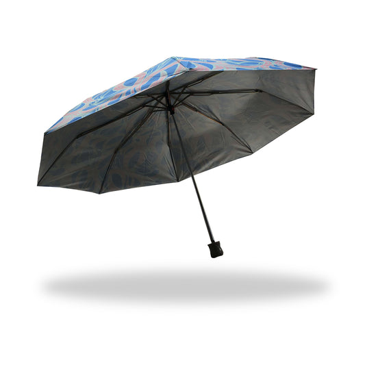 3 Folding Umbrella - Printed UV (Blue & Gray)