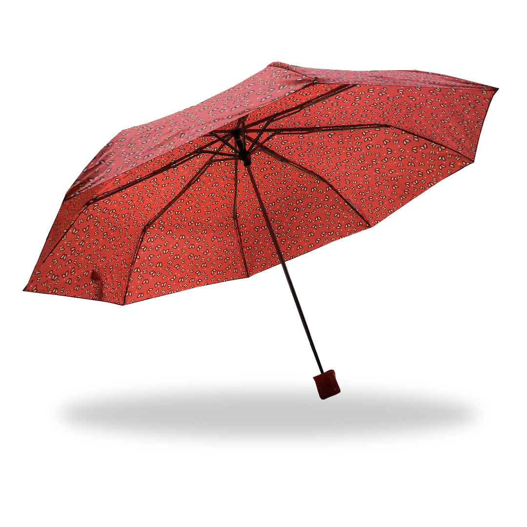 3 Folding Umbrella - Printed (Red)