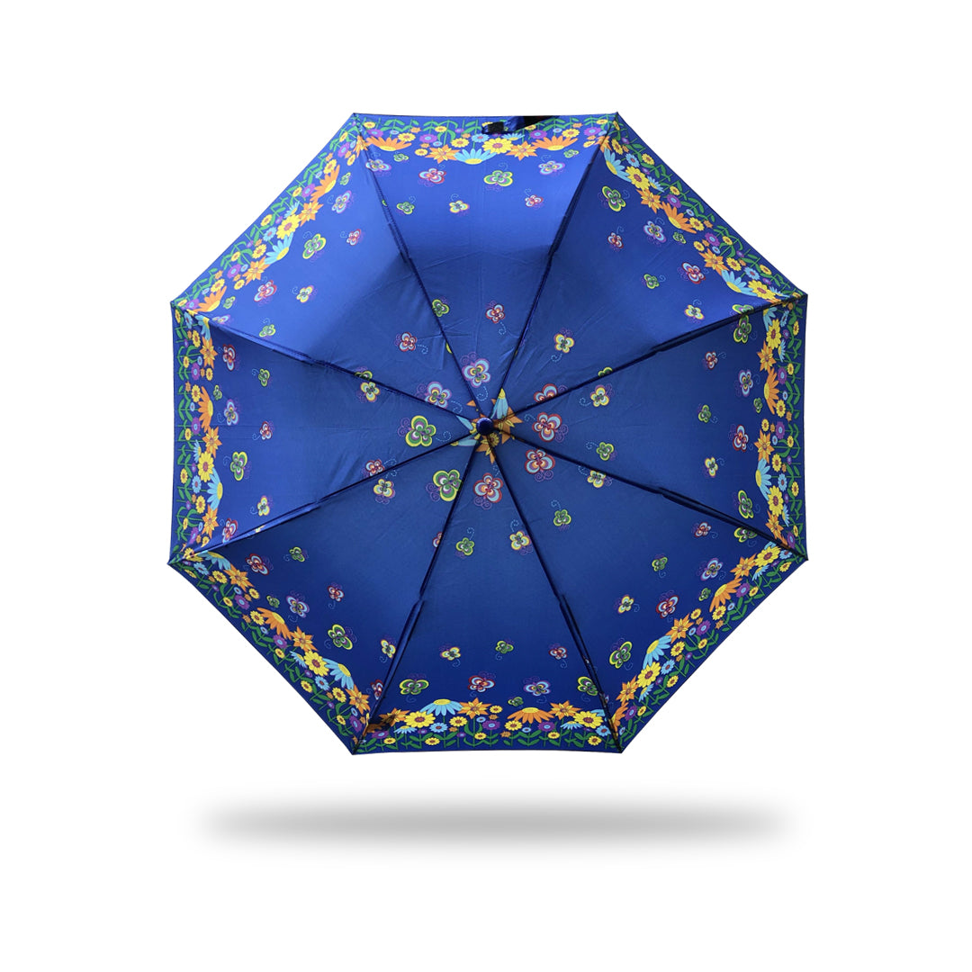 2 Folding Umbrella - Printed (Blue & Yellow)
