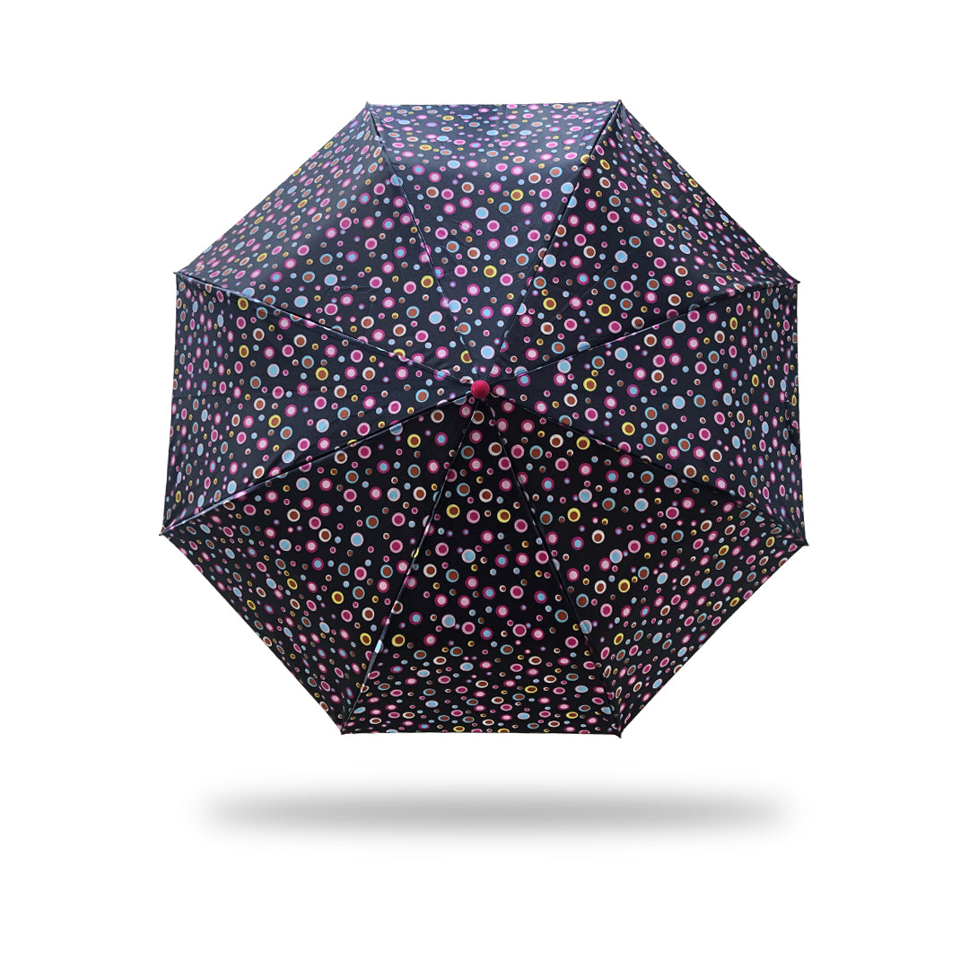 3 Folding Umbrella - Satin (Black & Pink)