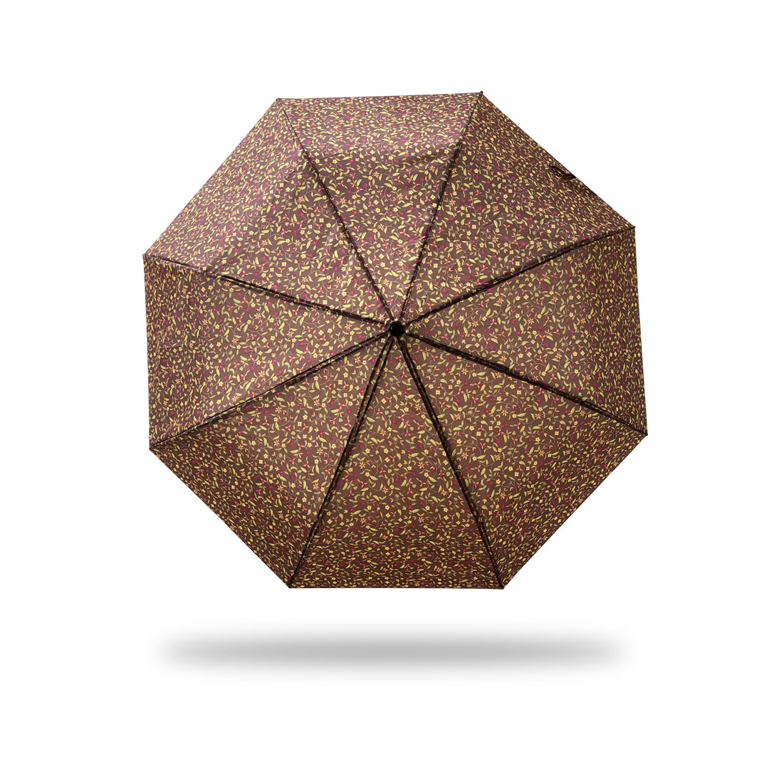 3 Folding Umbrella - Printed (Brown)