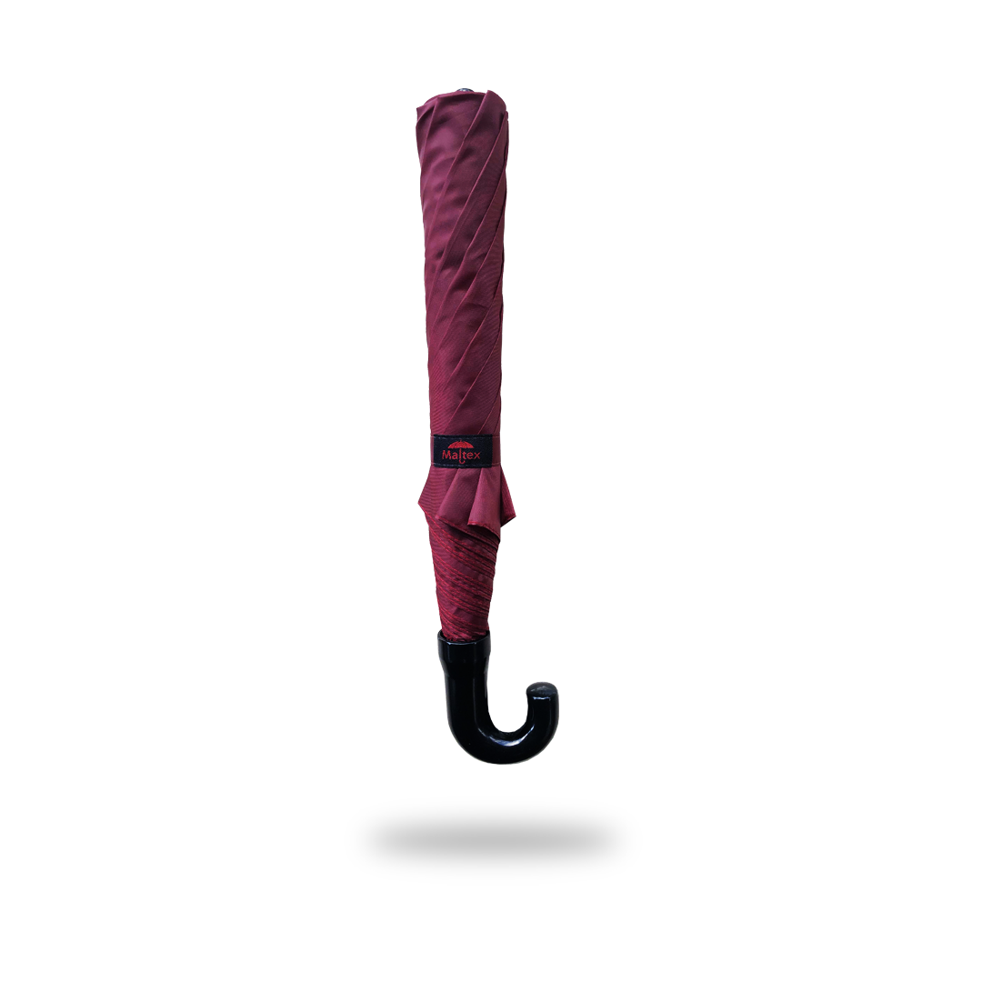 2 Folding Curve Handle Umbrella - (Maroon)