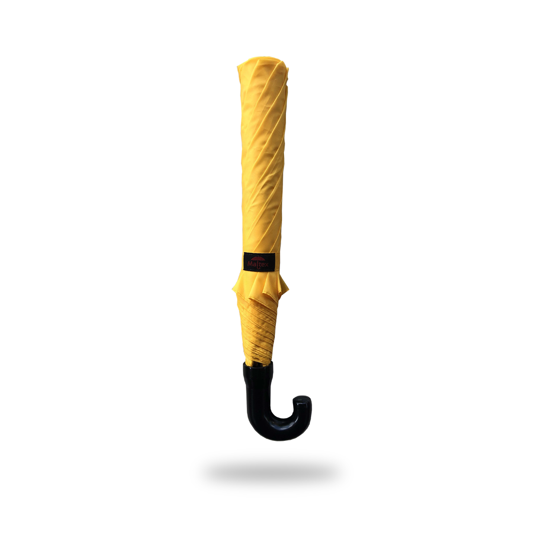 2 Folding Curve Handle Umbrella - (Yellow)