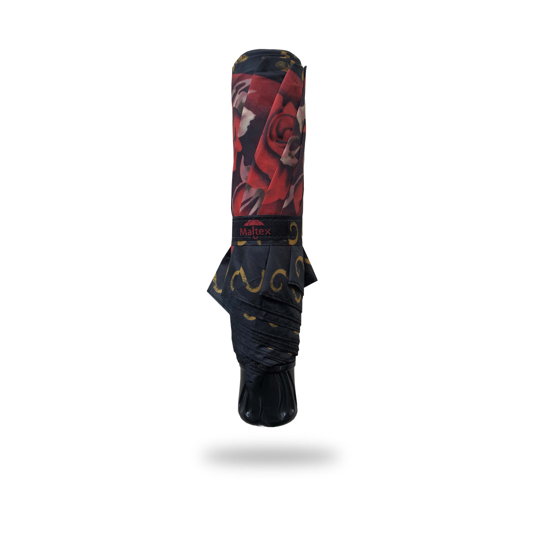 3 Folding Umbrella - Printed (Black & Red)