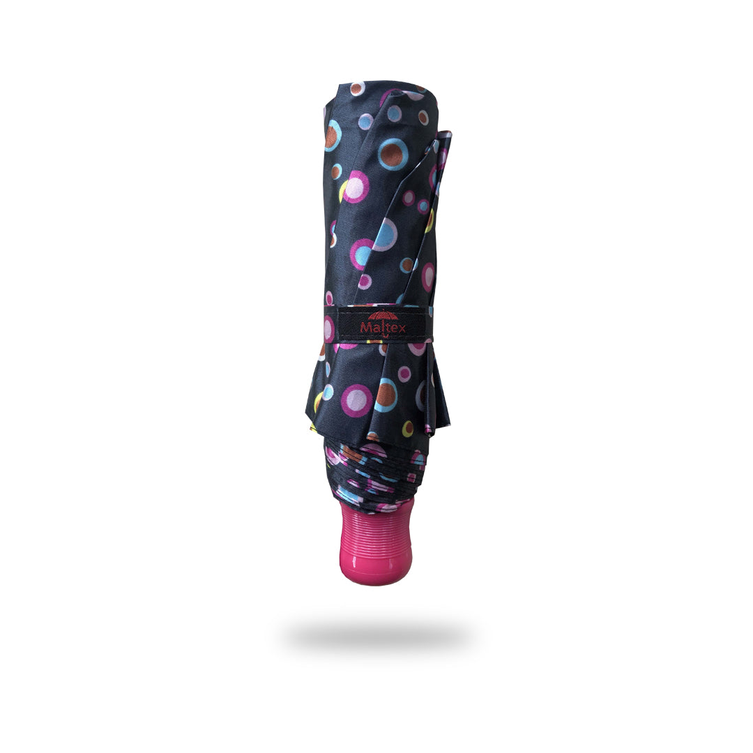 3 Folding Umbrella - Satin (Black & Pink)