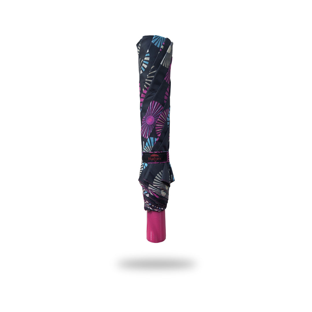 2 Folding Umbrella - Printed (Black & Pink)