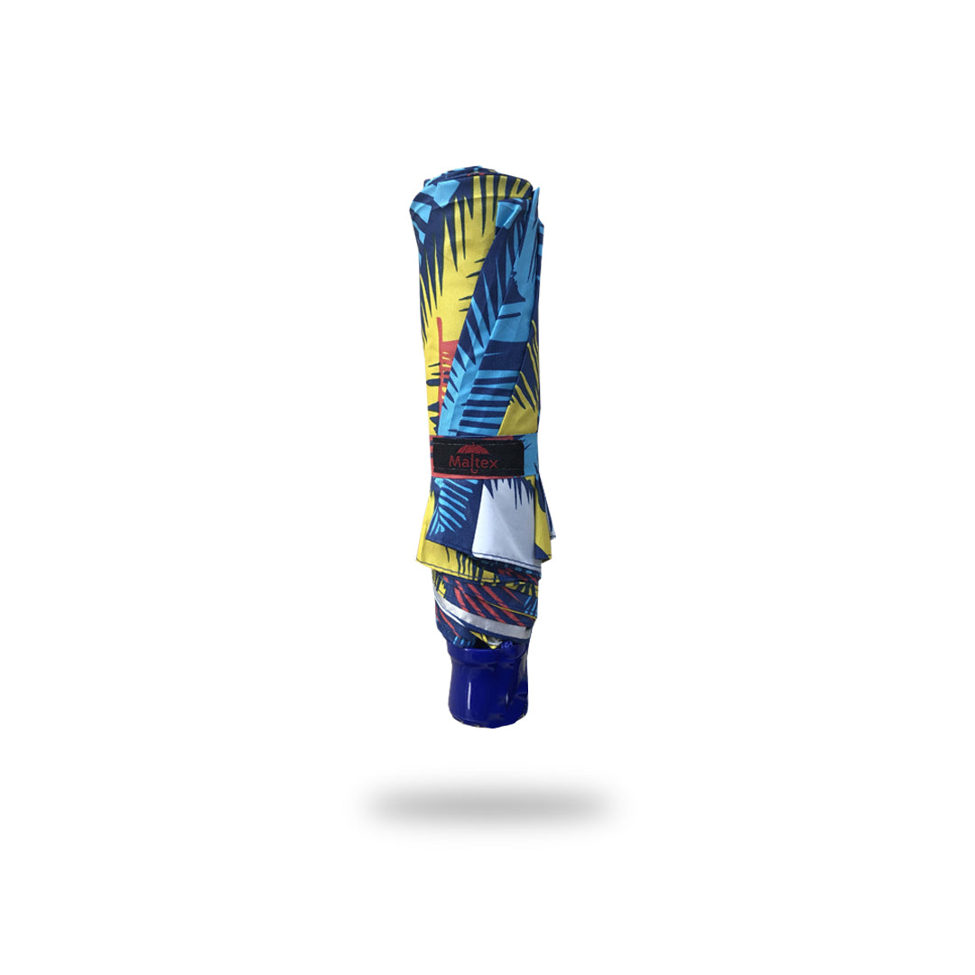 3 Folding Umbrella - Printed UV (Blue & Yellow)