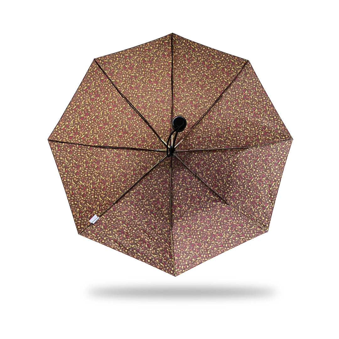 3 Folding Umbrella - Printed (Brown)